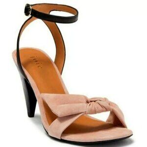 NWT JOIE Oleta Sandal Cream Suede Bow & Black Leather Ankle Strap 7 MSRP $298